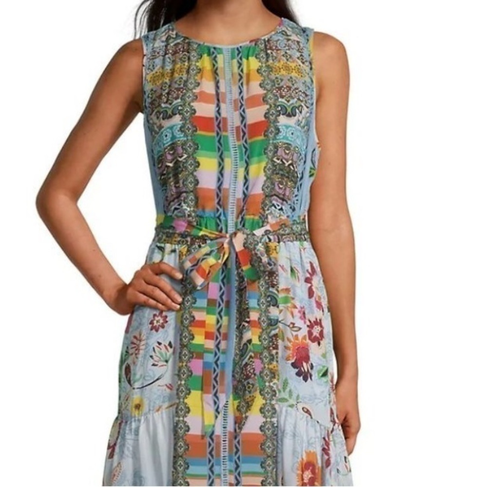 Johnny Was silk RAINBOW NAIA DRESS NWT - Picture 9 of 12